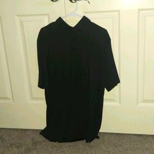 Plain black polo tee